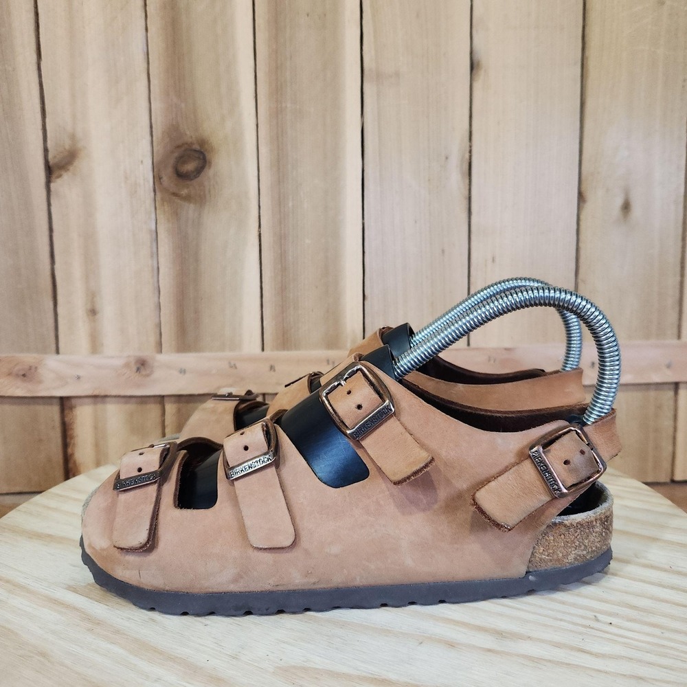 Birkenstock Oslo Sandals Shoes Womens 6 37 EU Brown Strappy Slingback Cork Wedge